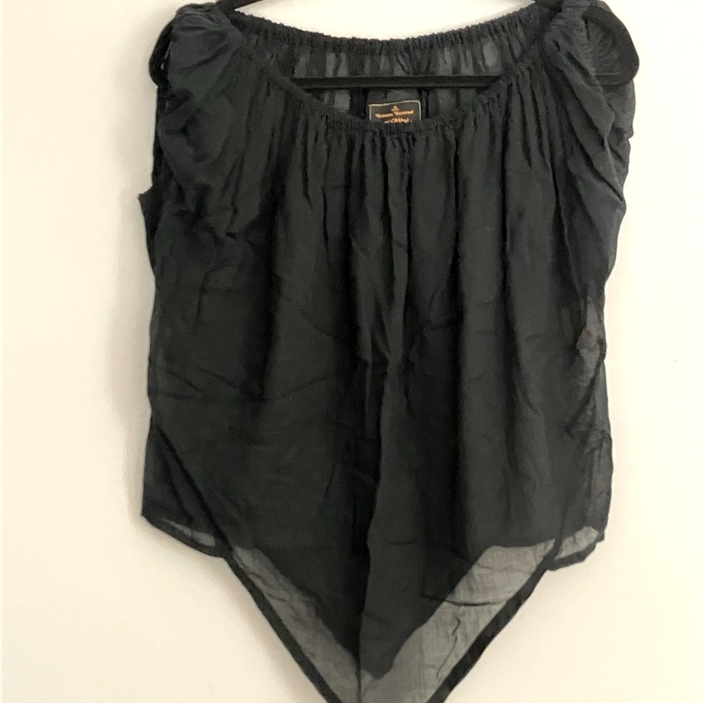 Vivienne Westwood sheer cotton black sleeveless top